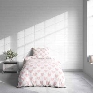 Bettwäsche Amelie Pink - Weiß - Textil - 135 x 200 x 1 cm