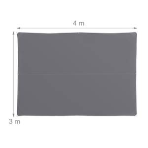 Voile d'ombrage rectangle gris 400 x 300 cm