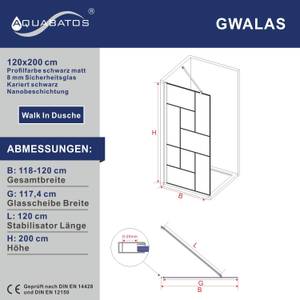 Duschtrennwand Duschwand Glas Breite: 120 cm