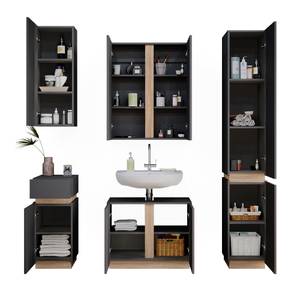 Badmöbel Set Gloria 40896 Braun - Grau - Holzwerkstoff - 70 x 55 x 34 cm