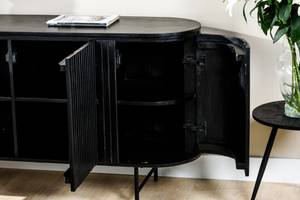 Sideboard Steampunk Schwarz - Massivholz - 165 x 80 x 45 cm