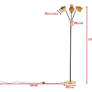 Éclairage de lampadaire Vifta Noir - Métal - 33 x 178 x 75 cm