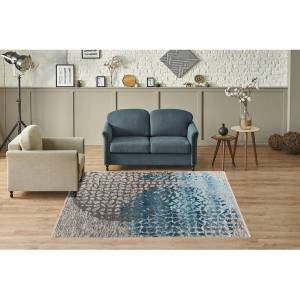 Moderner Design-Teppich wohnzimmer NILAD Blau - 80 x 160 cm