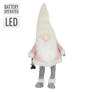 LED Wichtel-Figur 85 cm rosa/weiß Rosé