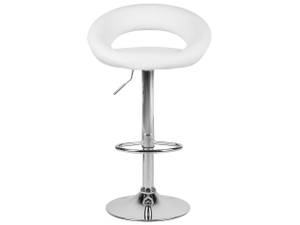 Tabouret de bar PEORIA Argenté - Blanc