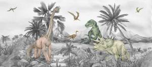 Poster Dinosaurier 601263 Grau - Naturfaser - Textil - 75 x 170 x 170 cm