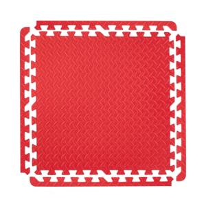 32 x Bodenmatte mit Randstück Rot - Kunststoff - 61 x 1 x 61 cm