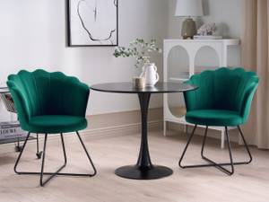 Fauteuil LOVELOCK Noir - Vert émeraude - Vert