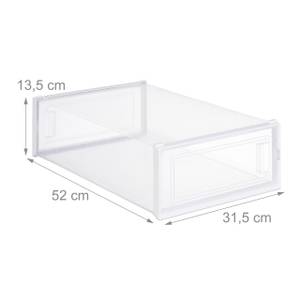 6x Boîtes à chaussures pour bottes Blanc - Matière plastique - 32 x 14 x 52 cm