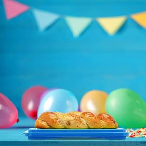 Eckige Kuchenbox Blau - Durchscheinend