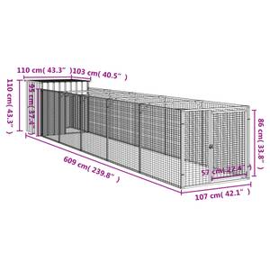 Hundehütte 3030300 Anthrazit - 110 x 609 cm