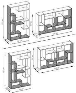 Bücherregal SPLIT C Braun - Holzwerkstoff - 70 x 120 x 20 cm