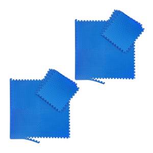 16 x Bodenmatte für Fitnessgeräte Blau - Kunststoff - 61 x 1 x 61 cm