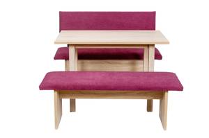 Essgruppe mit Truhe Tisch II (3er Set) Braun - Rot - Holzwerkstoff - Kunststoff - 48 x 88 x 125 cm