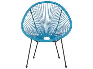 Cocktailsessel ACAPULCO 2-tlg Schwarz - Blau - 2er Set