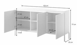 Dreitürige Kommode Bemmi Weiß