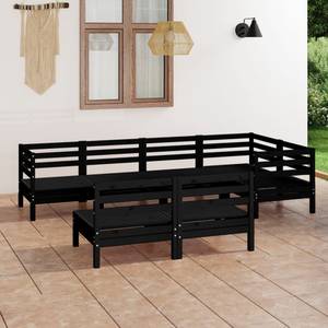 Garten-Lounge-Set Schwarz - Massivholz - Holzart/Dekor - 64 x 63 x 64 cm