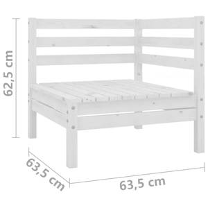 Garten-Lounge-Set Weiß - Massivholz - Holzart/Dekor - 64 x 29 x 64 cm