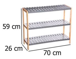 Holzständer für Schuhe Grau - Holzwerkstoff - 26 x 59 x 70 cm