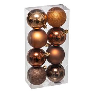 Weihnachtskugeln Set aus Kunststoff Braun - Kunststoff - 7 x 7 x 7 cm