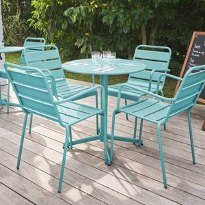 Set Gartentisch und 4 Sessel Palavas Türkis