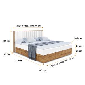 Boxspringbett LOLLI4 Hochglanz Weiß - Breite: 120 cm - H3