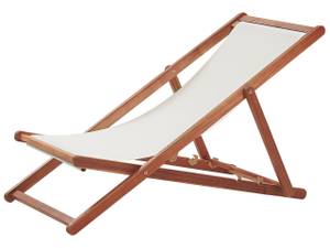 Chaise longue ANZIO Blanc crème - Chêne foncé - Blanc