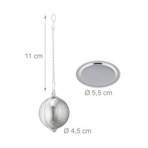 Teeei aus Edelstahl 2er Set Silber - Metall - 5 x 17 x 5 cm