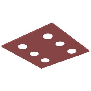 Plafonnier River Square 6X Rouge