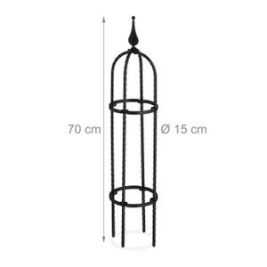 Lot de 2 Trellis 70 cm Noir - Métal - Matière plastique - 15 x 70 x 15 cm