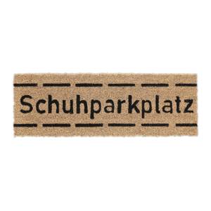 Kokos Fußmatte Schuhparkplatz schmal Schwarz - Braun - Naturfaser - Kunststoff - 75 x 2 x 25 cm
