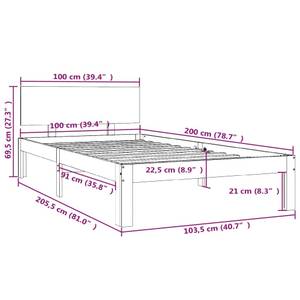 Bettrahmen 3013679 Braun - Kastanienbraun - 104 x 206 cm