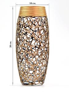 Vase en verre peint à la main Doré - Verre - 11 x 26 x 11 cm