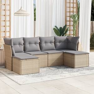 Gartensitzgruppe K5020(6-tlg) Beige - Massivholz - 69 x 117 x 234 cm