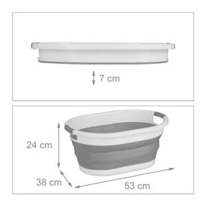 Panier à linge pliable Gris - Blanc - Matière plastique - 53 x 24 x 38 cm