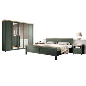 Schlafzimmer Komplett Set Doppelbett Grün - Holzwerkstoff - 1 x 1 x 1 cm
