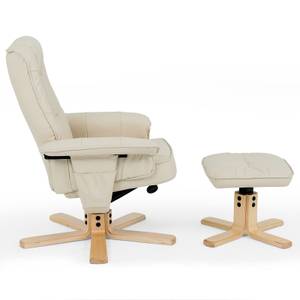 Fauteuil relaxation + repose-pied CHARLY Beige