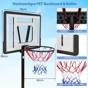 Basketballkorb EB50323DE Schwarz - Metall - 77 x 355 x 78 cm