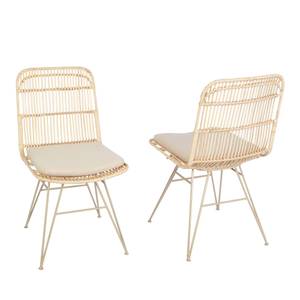 Lot de 2 chaises Uyuni Marron - Rotin - 44 x 80 x 60 cm