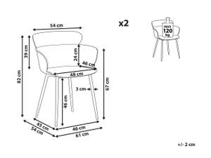 Esszimmerstuhl SUMKLEY 2er Set Grau - Hellgrau - Eiche Hell
