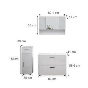 Mobilier de salle de bains Irma Blanc brillant - Blanc