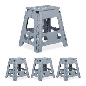 Klapphocker faltbar XL hellgrau 4er Set Grau - Weiß