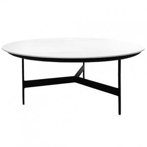 Table basse ronde plateau céramique ASHE Blanc - Céramique - 78 x 35 x 78 cm