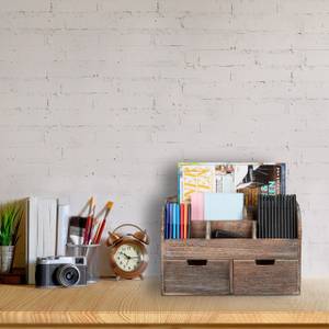 Organizer Schreibtisch Holz Braun - Holzwerkstoff - 37 x 25 x 15 cm
