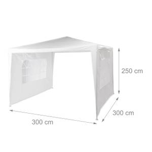 Pavillon 3x3 m mit 2 Seitenteilen Durchscheinend - Weiß
