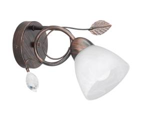 Wandlampe Landhausstil Rost Glas Weiß Braun - Durchscheinend - Weiß