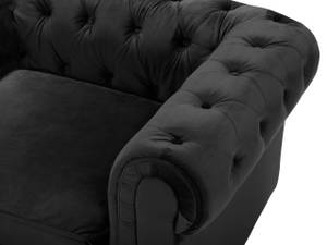 Sessel CHESTERFIELD Schwarz - Eiche Dunkel - 110 x 70 x 75 cm