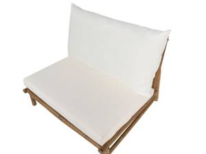 Chaise de jardin TODI Blanc crème - Chêne clair - Blanc