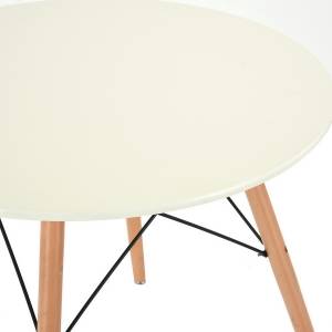 Table à manger CHAD Blanc - En partie en bois massif - 80 x 74 x 80 cm