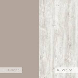 Nachttisch GLYNN -  Mokka Grau-Altweiß Beige - Perlweiß